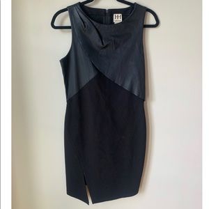 Haute Hippie faux leather black cocktail dress size 6